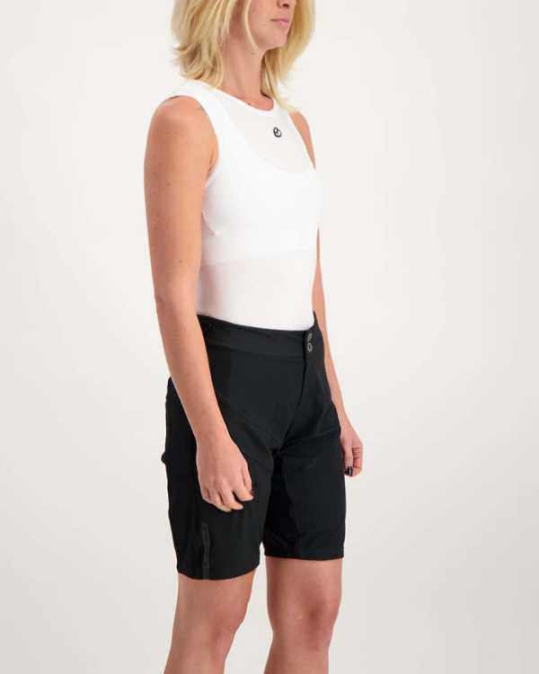 Ladies black Reptilia Trail short. Designed and manufactured by Enjoy.