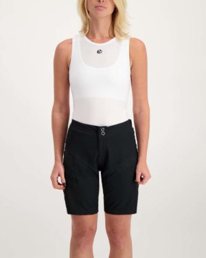 Ladies black Reptilia Trail short. Designed and manufactured by Enjoy.