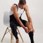 Mens Mono leg warmers. Designed and manufactured by Enjoy.