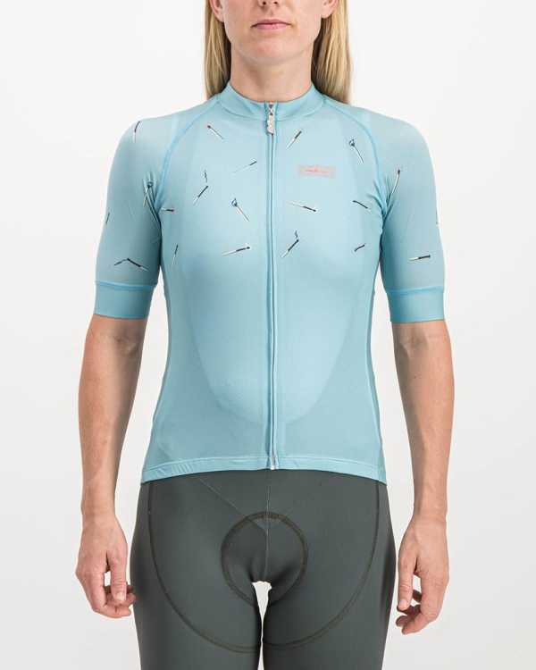 Ladies Bad Student ricky blue coloured ProXision Cycle Top. Designed and manufactured by Enjoy cycling apparel.