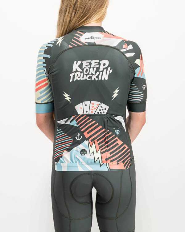 Ladies Keep On Truckin ProXision Cycle Top. Designed and manufactured by Enjoy cycling apparel.