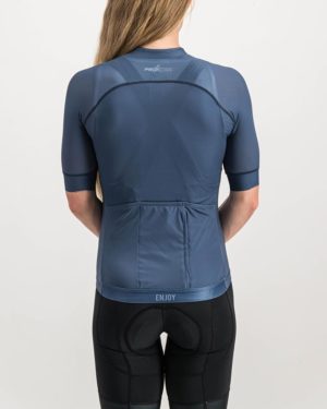 Ladies Navy coloured ProXision Cycle Top. Designed and manufactured by Enjoy cycling apparel.