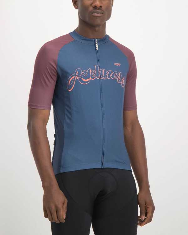 Mens Awehness navy coloured Supremium Cycle Top. Designed and manufactured by Enjoy cycling apparel.