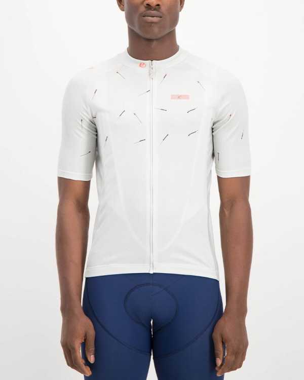 Mens Bad Student white coloured Supremium Cycle Top. Designed and manufactured by Enjoy cycling apparel.