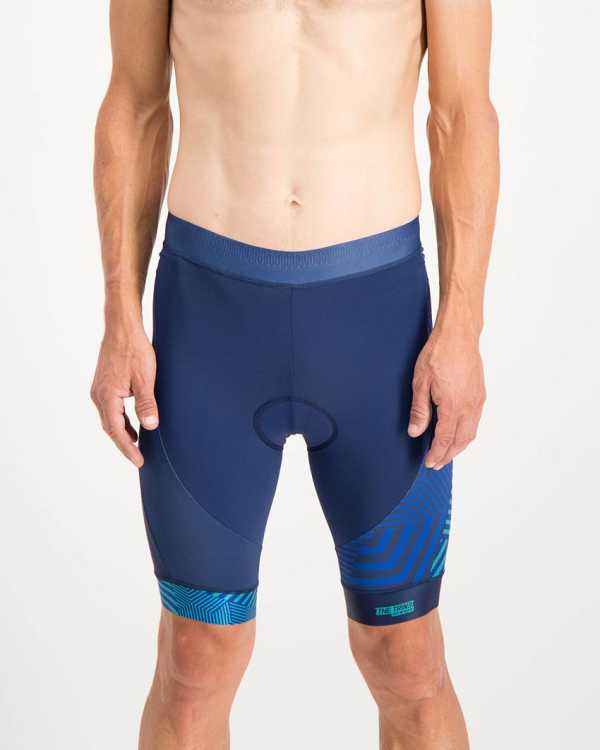 Mens Prismatic Trine Tri Short. Designed and manufactured by Enjoy cycling apparel.