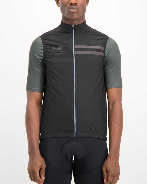 Mens Semester Black coloured Winter Gilet. Designed and manufactured by Enjoy cycling apparel.