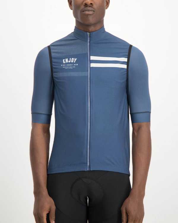 Mens Semester Navy coloured Winter Gilet. Designed and manufactured by Enjoy cycling apparel.