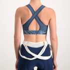 Ladies Carter navy sports bra. Designed and manufactured by Enjoy Cycling Apparel South Africa.