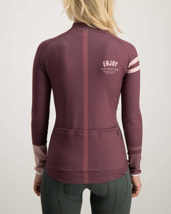 Ladies Semester baroon fleeced Cocoon Cycling Jersey. Designed and manufactured by Enjoy Cycling CLothing.