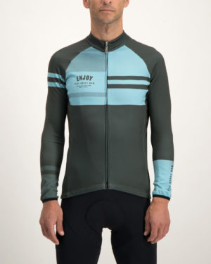 Men's Semester peat fleeced Cocoon riding jersey. Designed and manufactured by Enjoy.