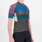 Three quarter of the ladies cycling jersey in the peat Stellar Supremium design made by enjoy.cc