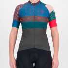 Front of the ladies cycling jersey in the peat Stellar Supremium design made by enjoy.cc