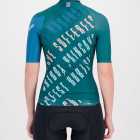 Back of the ladies cycling shirt in the slippery green Yes Coach Climber design made by enjoy.cc