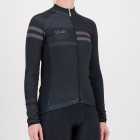Three quarter of the ladies fleeced cycling jersey in the black Semester design made by enjoy.cc