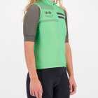 Three quarter of the ladies cycling gilet in the mint Semester design made by Enjoy.cc