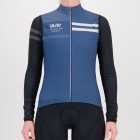 Front of the ladies winter cycling gilet in the navy Semester design made by Enjoy.cc