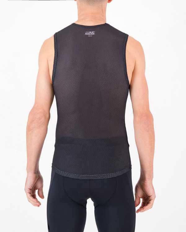 Back of the mens cycling baselayer in the black Emotif design made by enjoy.cc