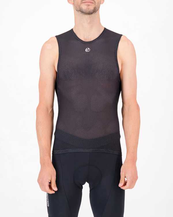 Front of the mens cycling baselayer in the black Emotif design made by enjoy.cc