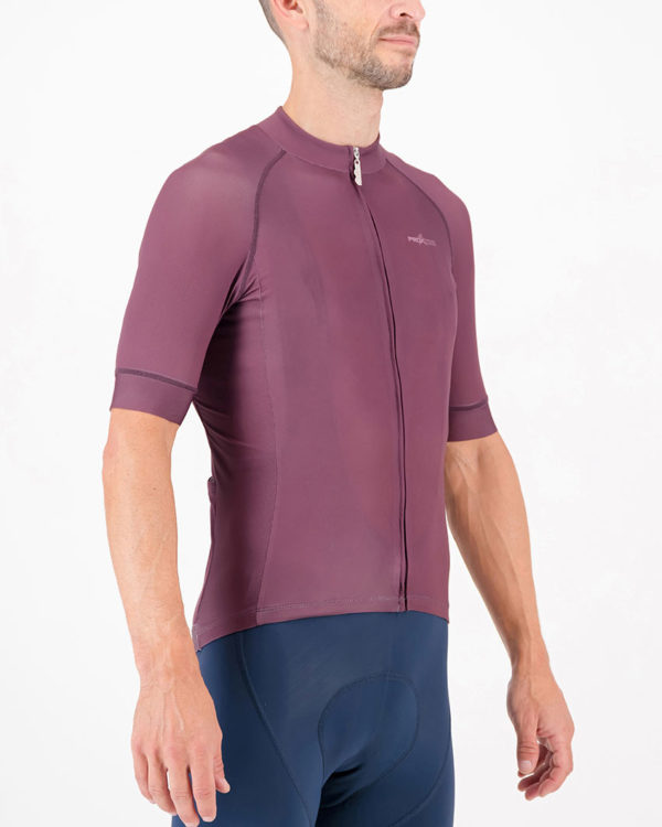 Three quarter of the mens cycling shirt in the baroon Freshman ProXision design made by enjoy.cc