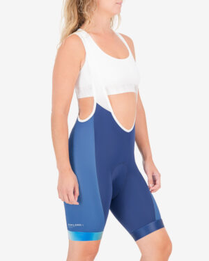Front of the ladies bib short in the Out There Dual design made by enjoy.cc