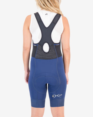 Back of the ladies cargo bib short in the navy Mono ProXision design made by enjoy.cc