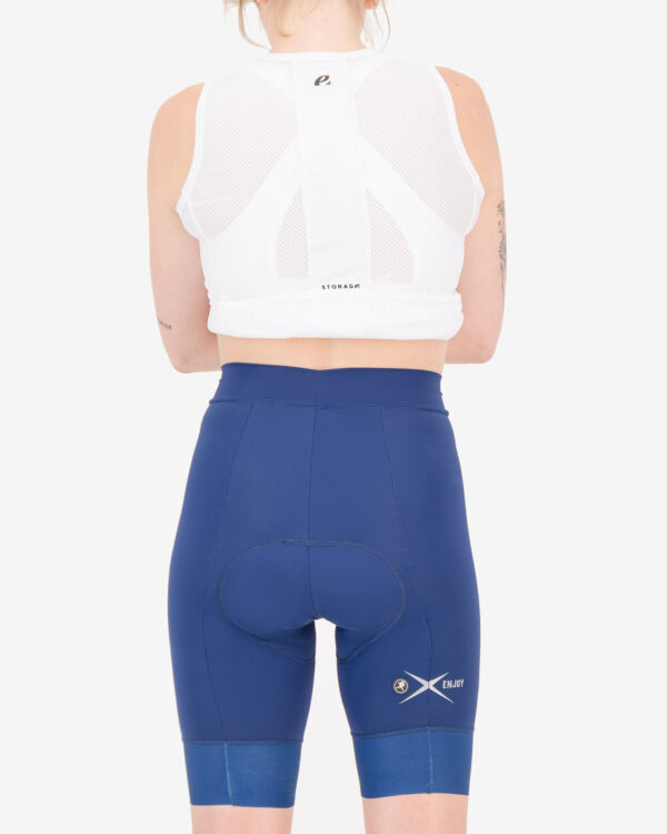 Back of the ladies cycle short in the navy Mono ProXision design made by enjoy.cc