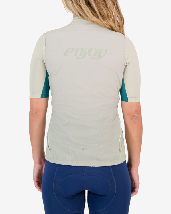 Back of the ladies winter cycling gilet in the Avena design made by Enjoy.cc