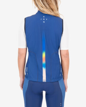 Back of the ladies winter cycling gilet in the Out There design made by Enjoy.cc