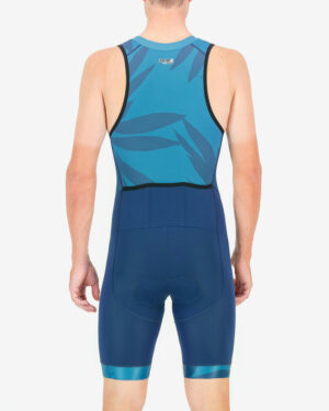 Back of the mens sleeveless tri suit in the Flora design made by Enjoy.cc