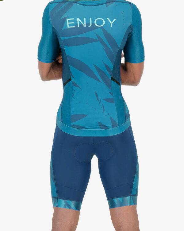 Back of the mens tri short in the Flora design made by Enjoy.cc