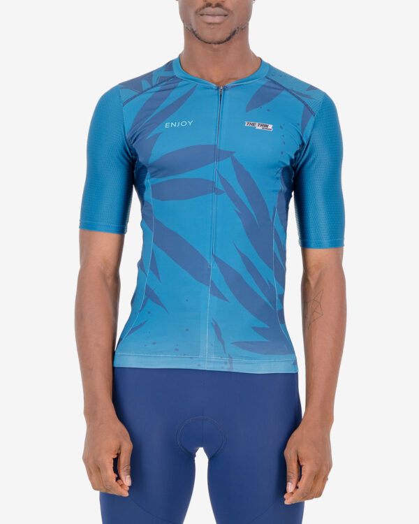 Front of the mens tri top in the Flora design made by Enjoy.cc