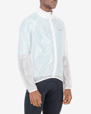 Three quarter of the mens waterproof cycling jacket in the Trooper light design made by enjoy.cc