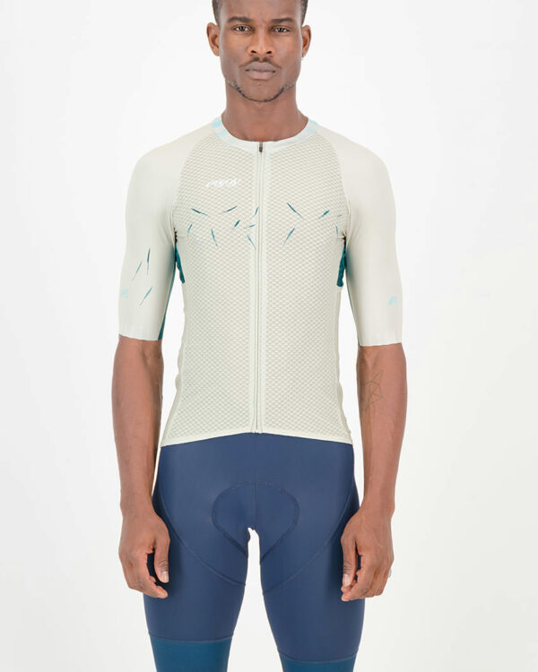 Front of the mens cycling shirt in the Avena Climber design made by enjoy.cc