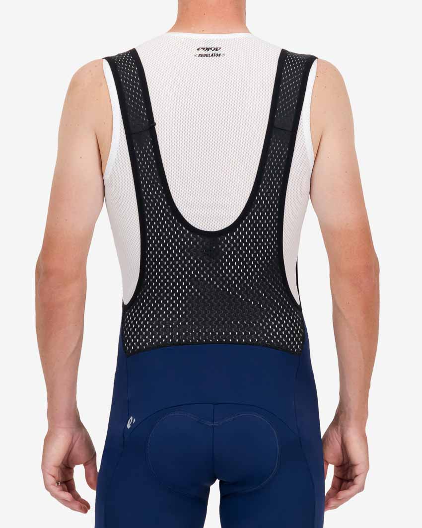 Back view of the Enjoy mens baselayer in the Emotif white design. Made by Enjoy.cc