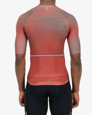 Back of the Enjoy Climber mens cycling jersey in the Sands of Time Mira design made by enjoy.cc