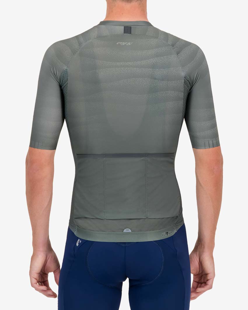 Back of the Enjoy Climber mens cycling jersey in the Sands of Time Nomadic design made by enjoy.cc
