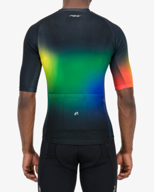 Back of the mens cycling jersey in the black State Capture Supremium design made by enjoy.cc