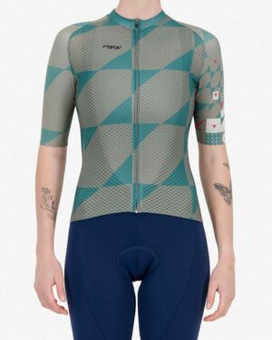 Front of the Enjoy Climber womens cycling jersey in the Full Monte design at enjoy.cc