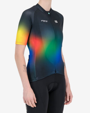Side of the womens cycling jersey in the black State Capture Supremium design made by enjoy.cc