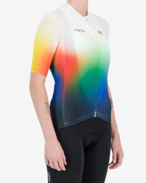 Side of the womens cycling jersey in the white State Capture Supremium design made by enjoy.cc