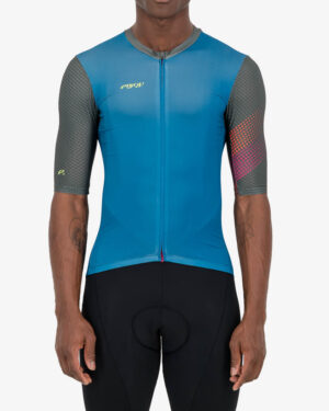 Front view of the Enjoy ProXision mens cycling jersey in the Ascendant marine design from Enjoy.cc