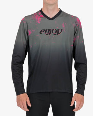 Front view of the Enjoy mens trail jersey in the Lunar Dust design available at enjoy.cc