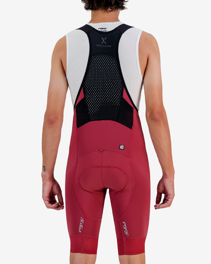 Back view of the Enjoy ProXision mens cargo bib short in the bossanova colourway made by enjoy.cc