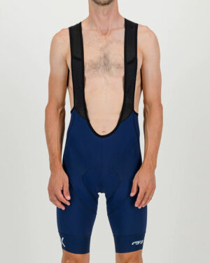 Front view of the Enjoy ProXision mens cargo bib short in the navy colourway made by enjoy.cc