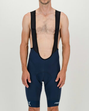 Front view of the Enjoy ProXision mens cargo bib short in the petrol colourway made by enjoy.cc