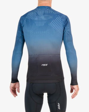 Back of the mens long sleeve Supremium cycling jersey in the GTF design made by enjoy.cc