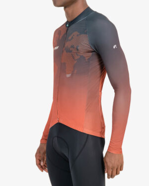 Side of the mens long sleeve Supremium cycling jersey in the Origins design made by enjoy.cc