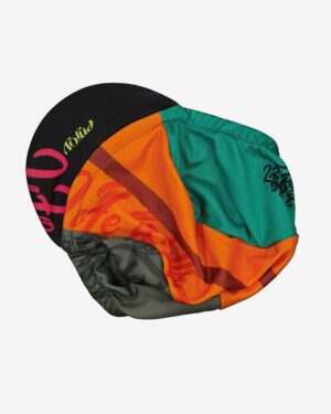 Front of the Enjoy DriFit cycling cap in the Life Rolls black design made by enjoy.cc