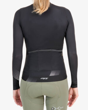 Back of the womens long sleeve ProXision cycle shirt in the Ascendant design made by enjoy.cc
