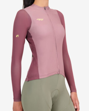 Side of the womens long sleeve ProXision cycle shirt in the Tracker design made by enjoy.cc